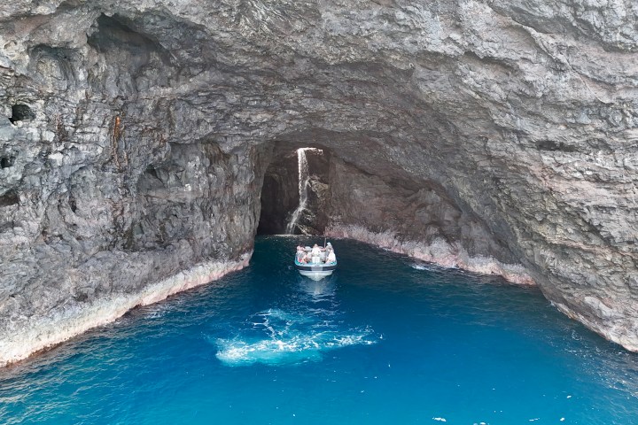 boat in double door cave