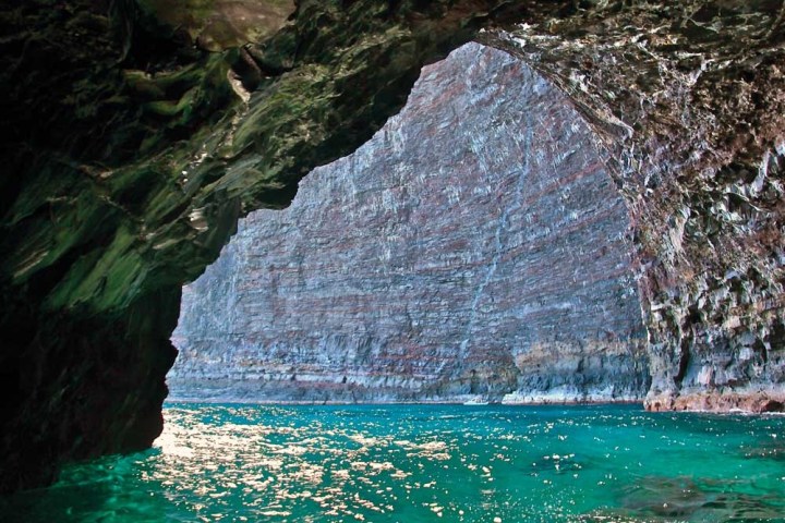 Clear Water inside the zebra cave at Hoolulu cove
