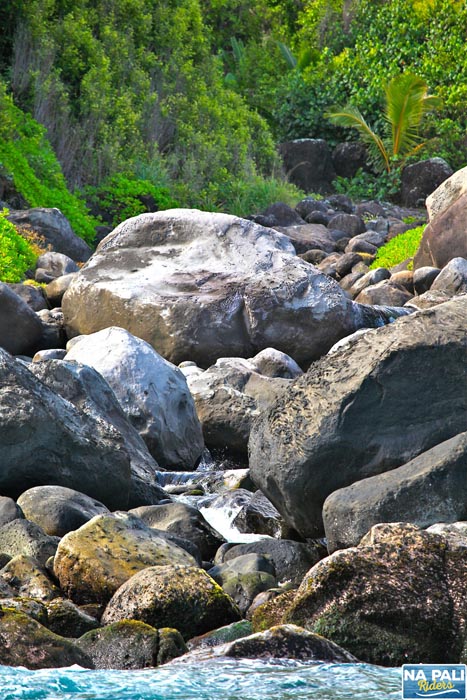 a close up of a rock