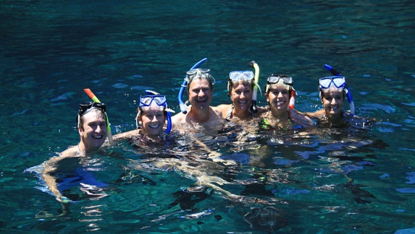 A Group of people on a Snorkel tour in Kauai A Group of people on a Snorkel tour in Kauai